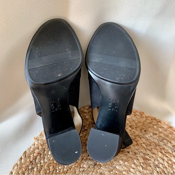 Naturalizer Preston Women's Size 7 Suede Peep Toe Slingback Chunky Block Heel. - Picture 7 of 8